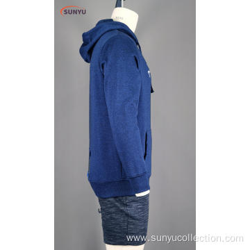 Cotton fleece pullover sweatshirt with hood